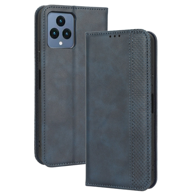 For T-Mobile Revvl 6 5G Magnetic Buckle Retro Texture Leather Phone Case