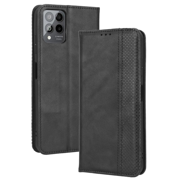 For T-Mobile REVVL 6 Pro 5G Magnetic Buckle Retro Texture Leather Phone Case