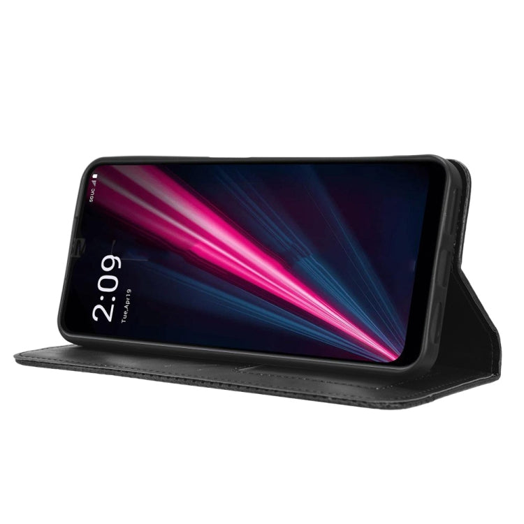 For T-Mobile REVVL 6 Pro 5G Magnetic Buckle Retro Texture Leather Phone Case