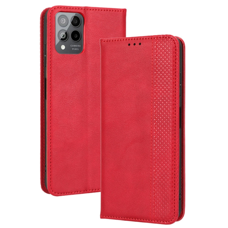 For T-Mobile REVVL 6 Pro 5G Magnetic Buckle Retro Texture Leather Phone Case