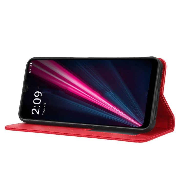 For T-Mobile REVVL 6 Pro 5G Magnetic Buckle Retro Texture Leather Phone Case