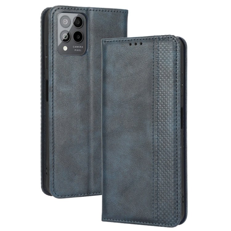 For T-Mobile REVVL 6 Pro 5G Magnetic Buckle Retro Texture Leather Phone Case