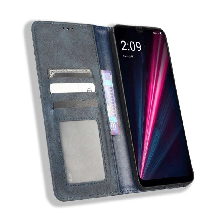 For T-Mobile REVVL 6 Pro 5G Magnetic Buckle Retro Texture Leather Phone Case