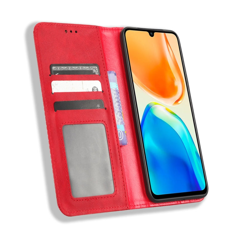 For vivo V25 5G /  X80 Lite Magnetic Buckle Retro Texture Leather Phone Case