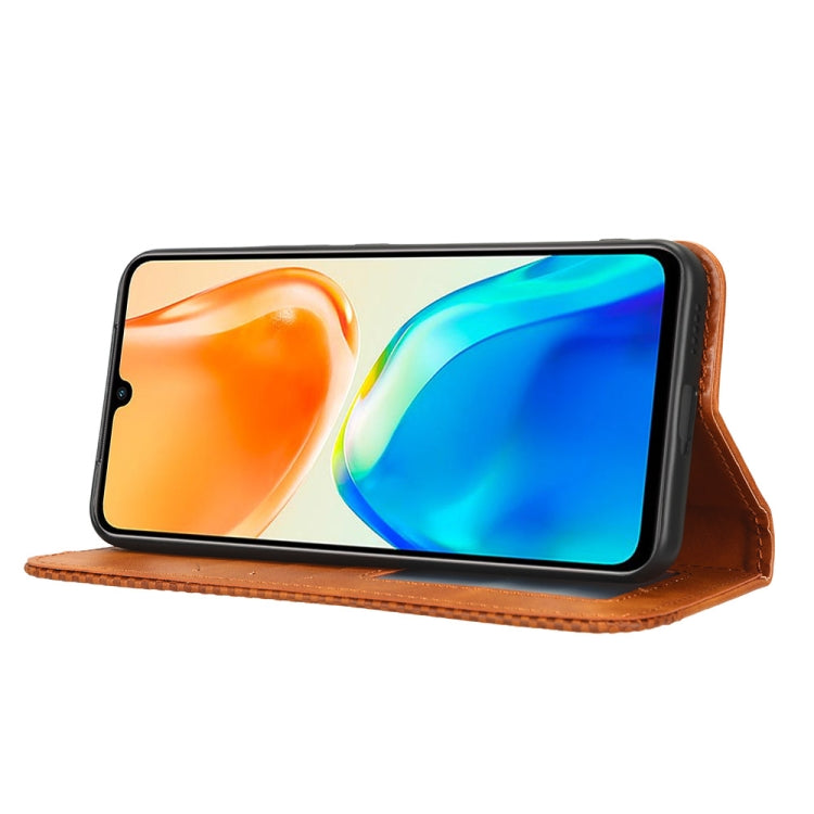 For vivo V25 5G /  X80 Lite Magnetic Buckle Retro Texture Leather Phone Case