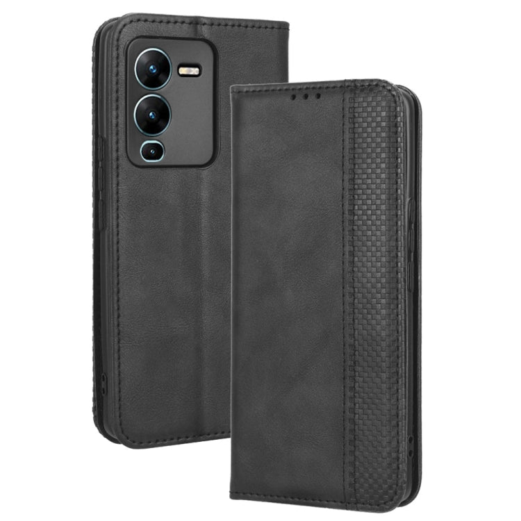 For vivo V25 Pro / S15 Pro Magnetic Buckle Retro Texture Leather Phone Case