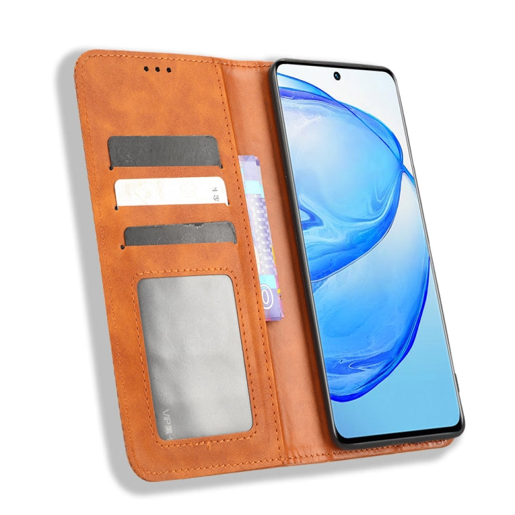 For vivo V25 Pro / S15 Pro Magnetic Buckle Retro Texture Leather Phone Case