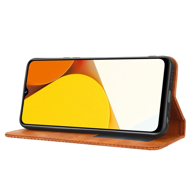 For vivo Y35 4G / Y22s 4G / Y22 4G 2022 Magnetic Buckle Retro Texture Leather Phone Case