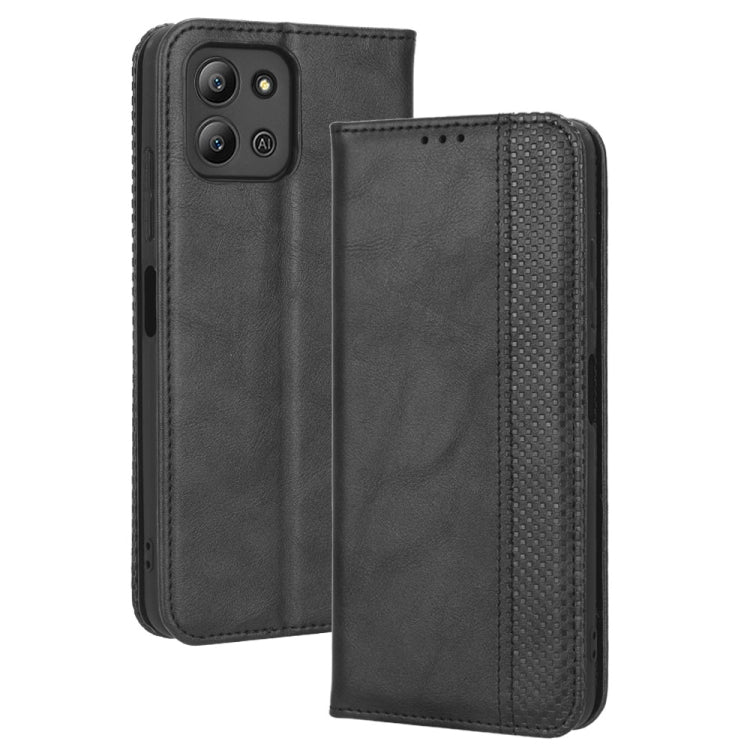 For Infinix Hot 11 2022 X675 Magnetic Buckle Retro Texture Leather Phone Case
