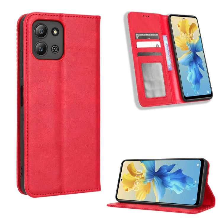 For Infinix Hot 11 2022 X675 Magnetic Buckle Retro Texture Leather Phone Case