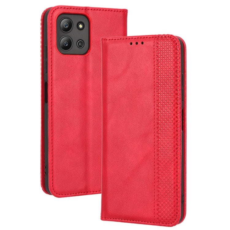 For Infinix Hot 11 2022 X675 Magnetic Buckle Retro Texture Leather Phone Case