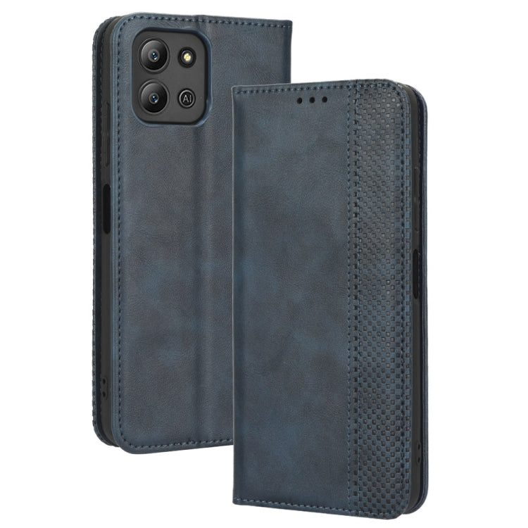 For Infinix Hot 11 2022 X675 Magnetic Buckle Retro Texture Leather Phone Case
