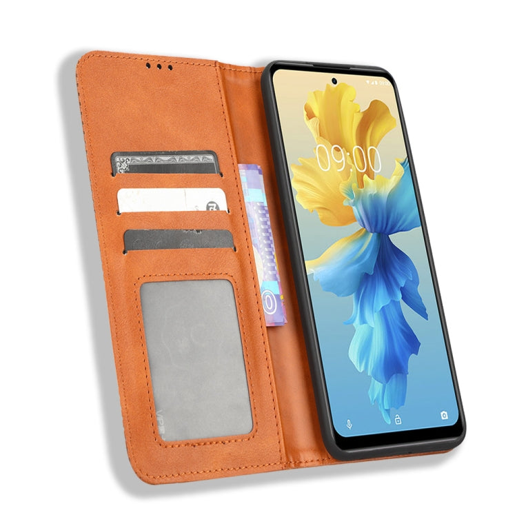 For Infinix Hot 11 2022 X675 Magnetic Buckle Retro Texture Leather Phone Case