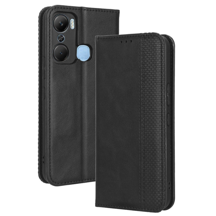 For Infinix Hot 12 Pro X668C Magnetic Buckle Retro Texture Leather Phone Case