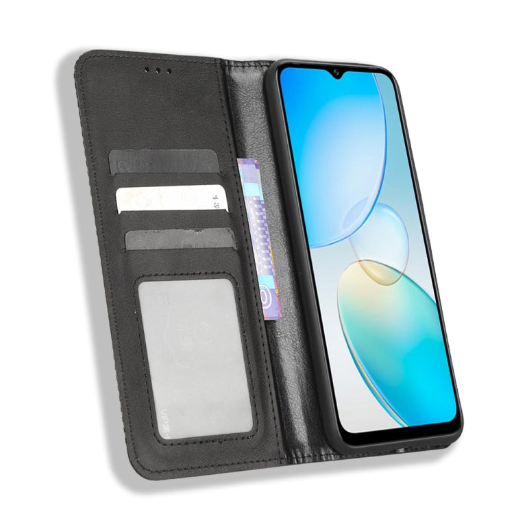 For Infinix Hot 12 Pro X668C Magnetic Buckle Retro Texture Leather Phone Case