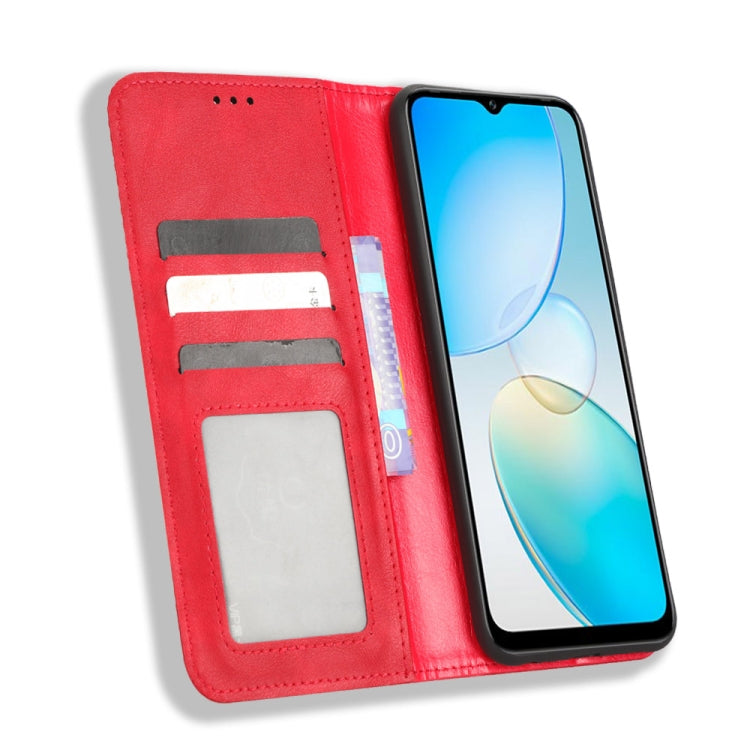 For Infinix Hot 12 Pro X668C Magnetic Buckle Retro Texture Leather Phone Case