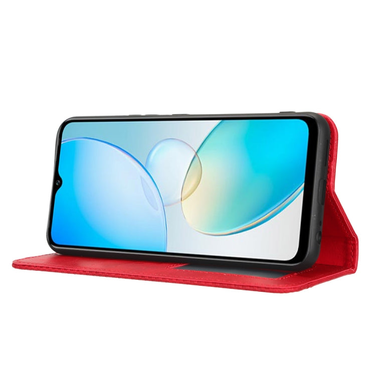 For Infinix Hot 12 Pro X668C Magnetic Buckle Retro Texture Leather Phone Case
