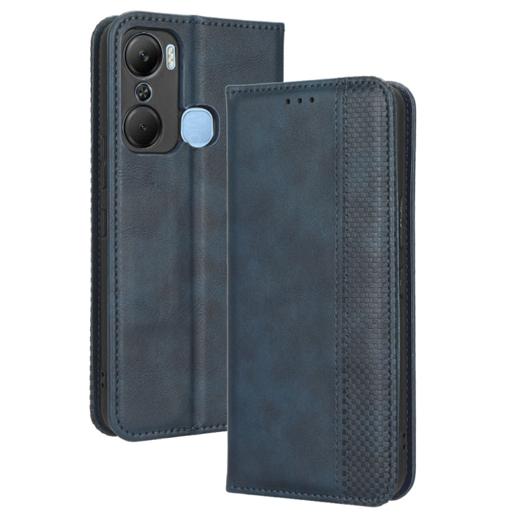 For Infinix Hot 12 Pro X668C Magnetic Buckle Retro Texture Leather Phone Case