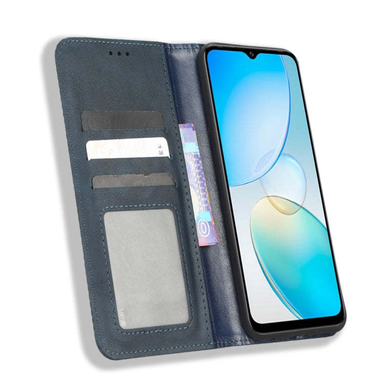 For Infinix Hot 12 Pro X668C Magnetic Buckle Retro Texture Leather Phone Case