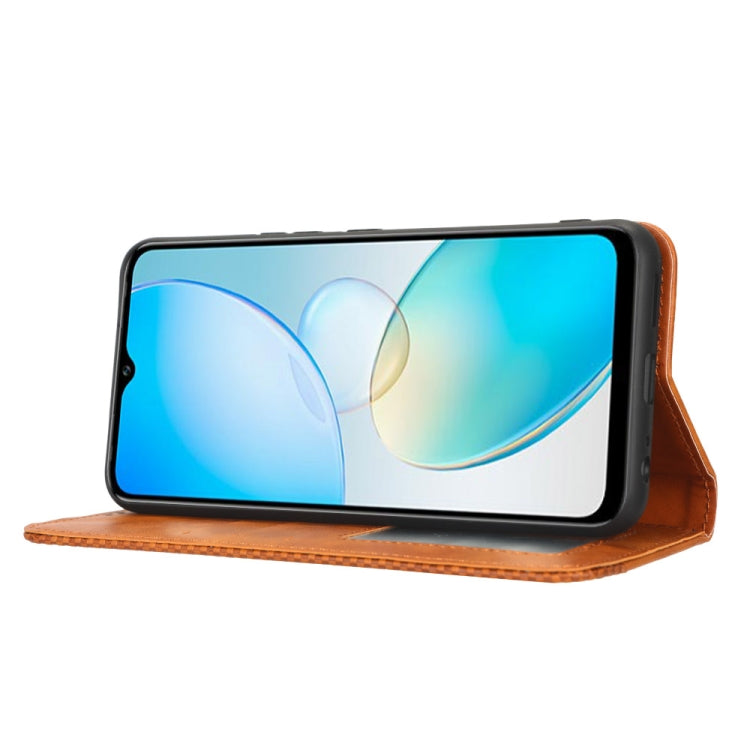 For Infinix Hot 12 Pro X668C Magnetic Buckle Retro Texture Leather Phone Case