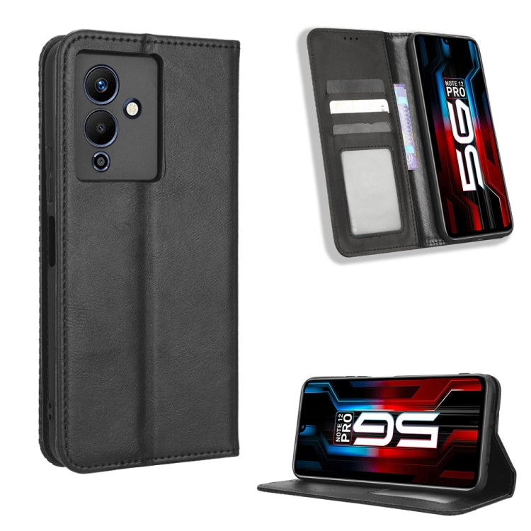 For Infinix Note 12 5G / Note 12 Pro 5G Magnetic Buckle Retro Texture Leather Phone Case