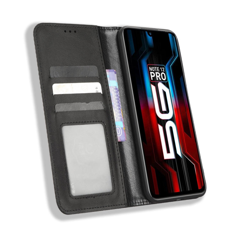 For Infinix Note 12 5G / Note 12 Pro 5G Magnetic Buckle Retro Texture Leather Phone Case