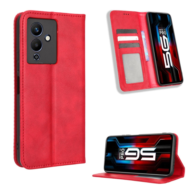 For Infinix Note 12 5G / Note 12 Pro 5G Magnetic Buckle Retro Texture Leather Phone Case