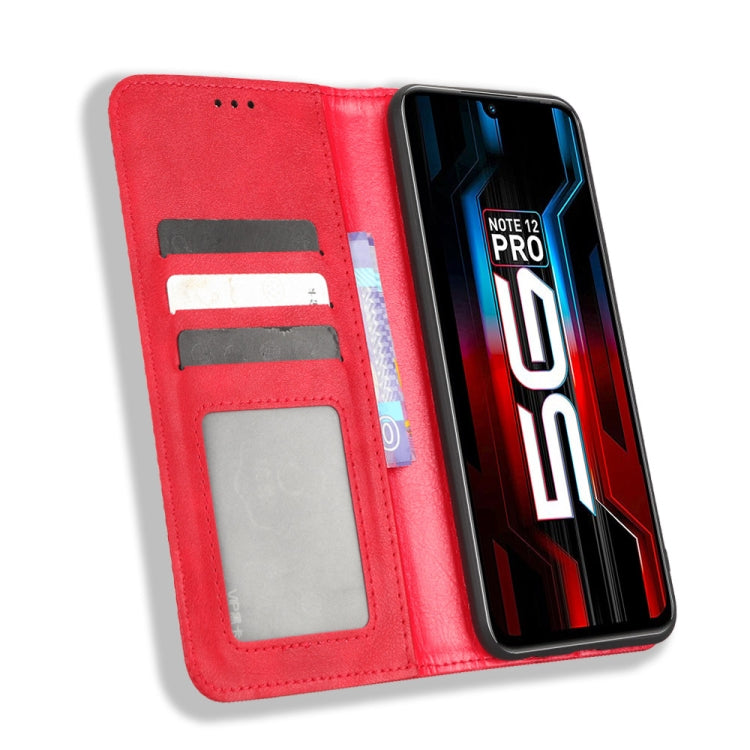 For Infinix Note 12 5G / Note 12 Pro 5G Magnetic Buckle Retro Texture Leather Phone Case