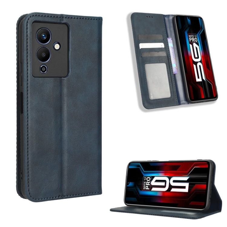For Infinix Note 12 5G / Note 12 Pro 5G Magnetic Buckle Retro Texture Leather Phone Case