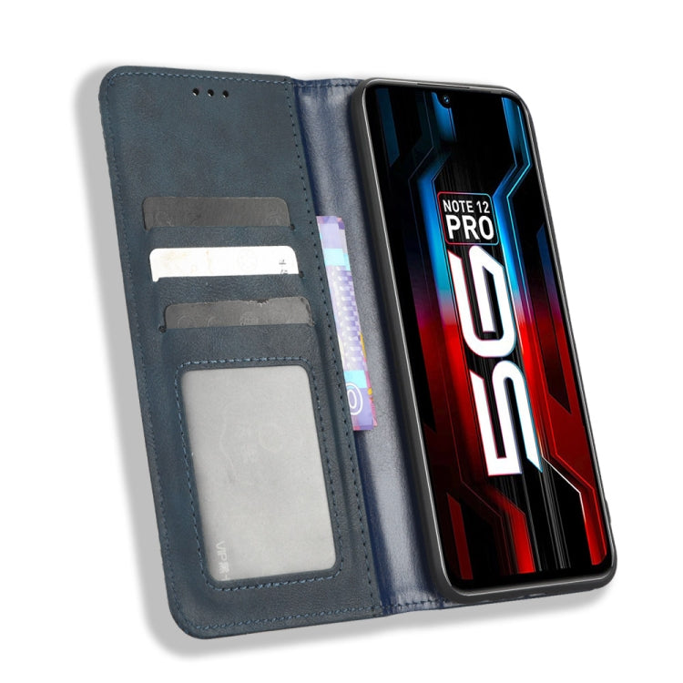 For Infinix Note 12 5G / Note 12 Pro 5G Magnetic Buckle Retro Texture Leather Phone Case
