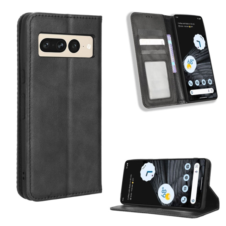 For Google Pixel 7 Pro 5G Magnetic Buckle Retro Texture Leather Phone Case