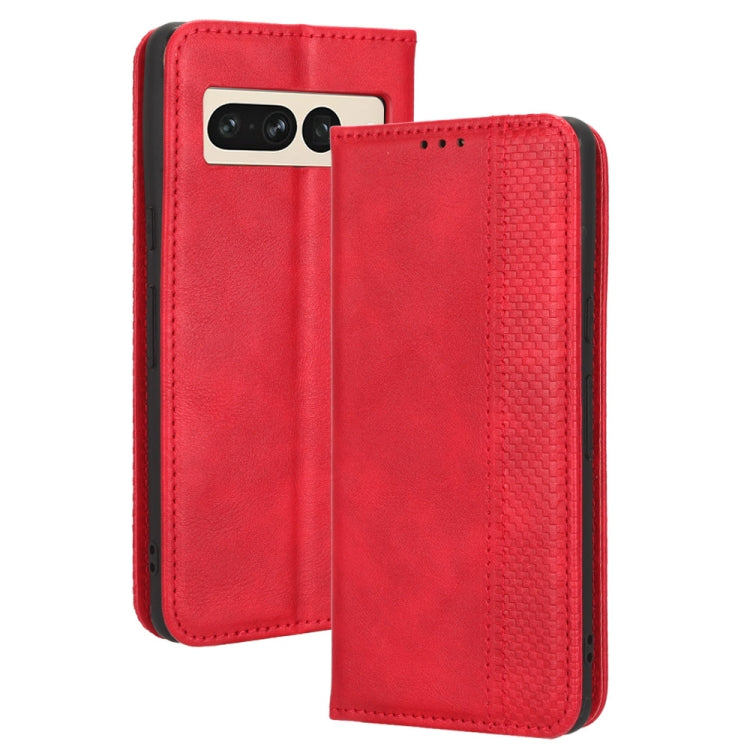 For Google Pixel 7 Pro 5G Magnetic Buckle Retro Texture Leather Phone Case