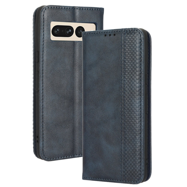 For Google Pixel 7 Pro 5G Magnetic Buckle Retro Texture Leather Phone Case