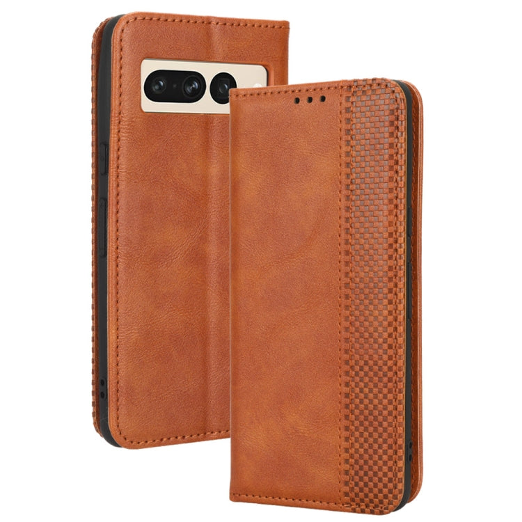 For Google Pixel 7 Pro 5G Magnetic Buckle Retro Texture Leather Phone Case