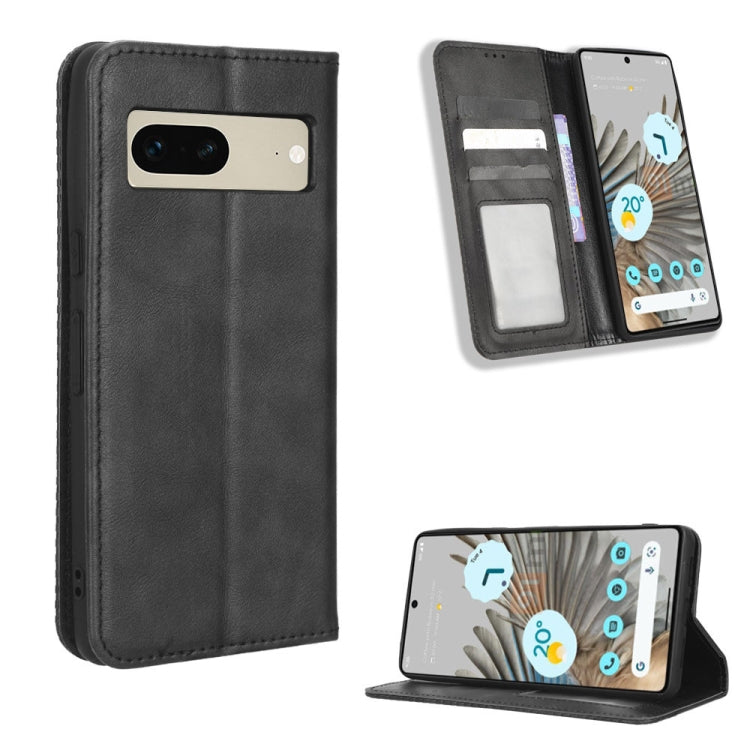 For Google Pixel 7 5G Magnetic Buckle Retro Texture Leather Phone Case