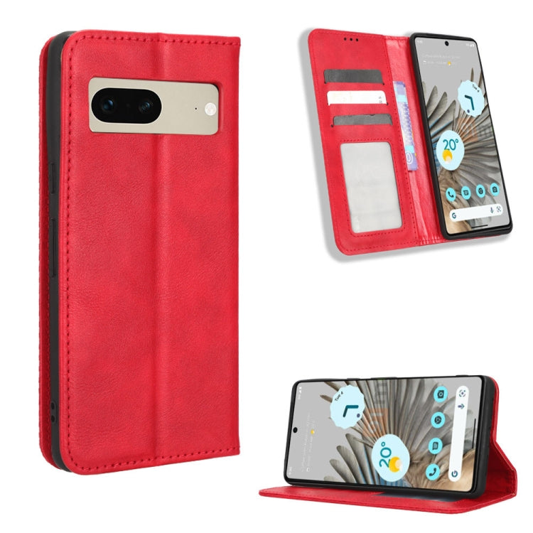 For Google Pixel 7 5G Magnetic Buckle Retro Texture Leather Phone Case