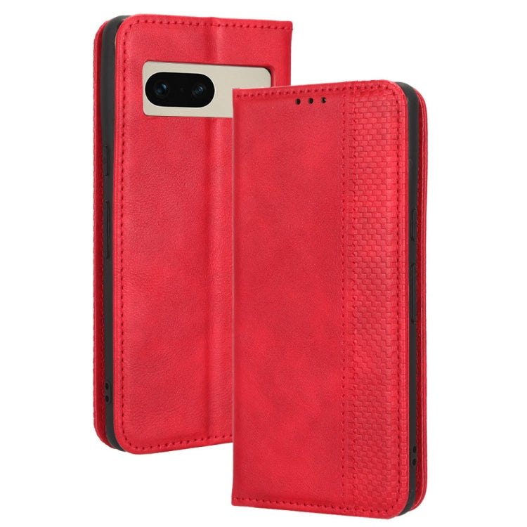 For Google Pixel 7 5G Magnetic Buckle Retro Texture Leather Phone Case