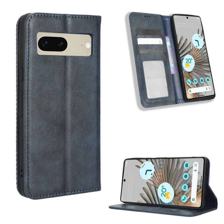 For Google Pixel 7 5G Magnetic Buckle Retro Texture Leather Phone Case
