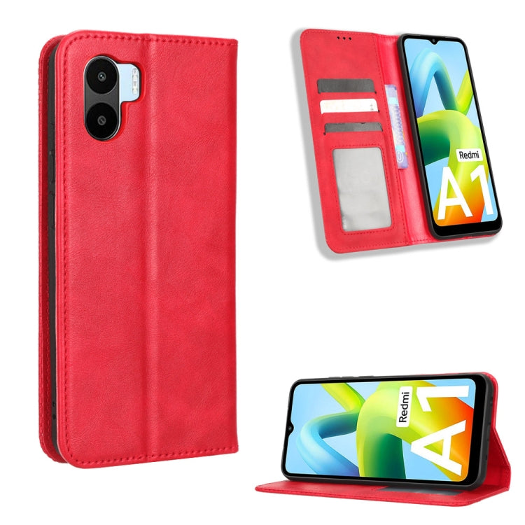 For Xiaomi Redmi A1 Magnetic Buckle Retro Texture Leather Phone Case