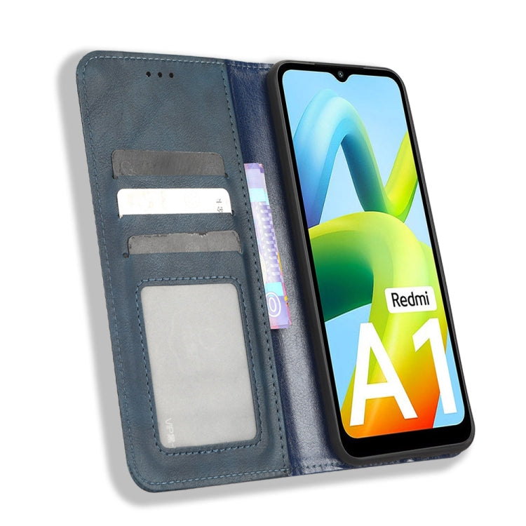 For Xiaomi Redmi A1 Magnetic Buckle Retro Texture Leather Phone Case