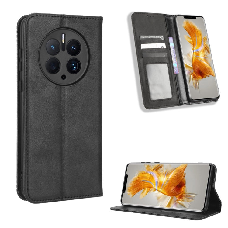 For Huawei Mate 50 Pro Magnetic Buckle Retro Texture Leather Phone Case