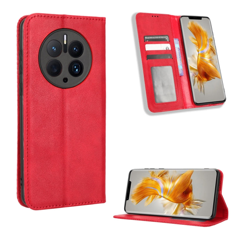 For Huawei Mate 50 Pro Magnetic Buckle Retro Texture Leather Phone Case