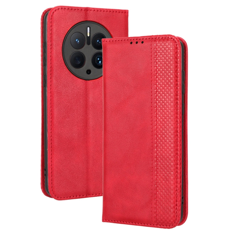 For Huawei Mate 50 Pro Magnetic Buckle Retro Texture Leather Phone Case