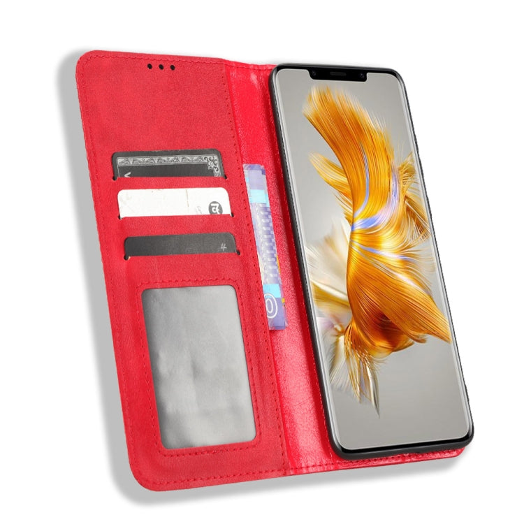 For Huawei Mate 50 Pro Magnetic Buckle Retro Texture Leather Phone Case