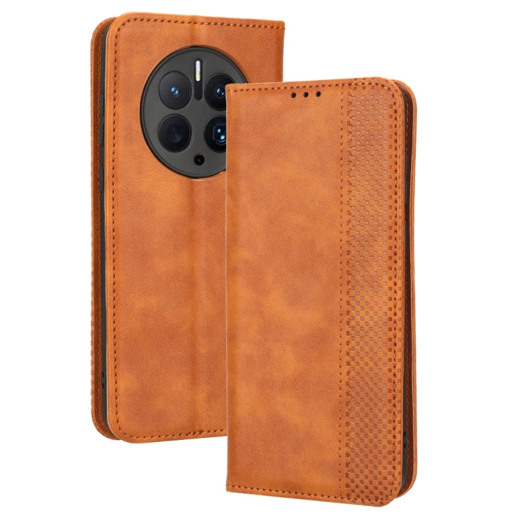 For Huawei Mate 50 Pro Magnetic Buckle Retro Texture Leather Phone Case