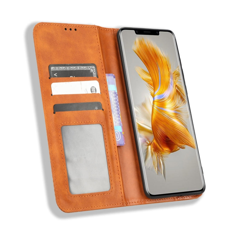For Huawei Mate 50 Pro Magnetic Buckle Retro Texture Leather Phone Case
