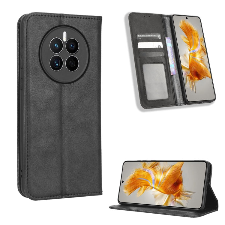 For Huawei Mate 50 Magnetic Buckle Retro Texture Leather Phone Case