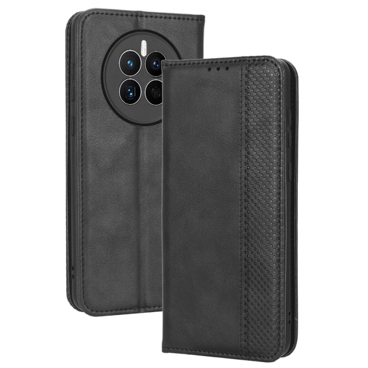 For Huawei Mate 50 Magnetic Buckle Retro Texture Leather Phone Case