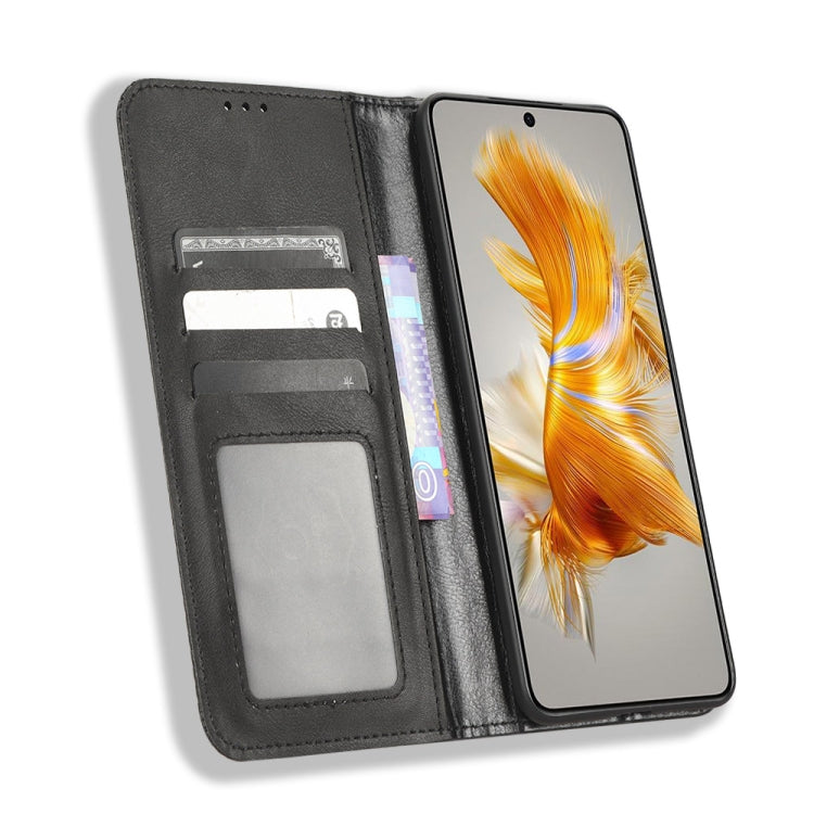 For Huawei Mate 50 Magnetic Buckle Retro Texture Leather Phone Case