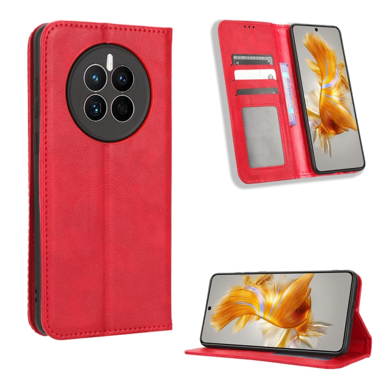For Huawei Mate 50 Magnetic Buckle Retro Texture Leather Phone Case